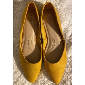 Time and Tru Point Toe Yellow Ballet Flat